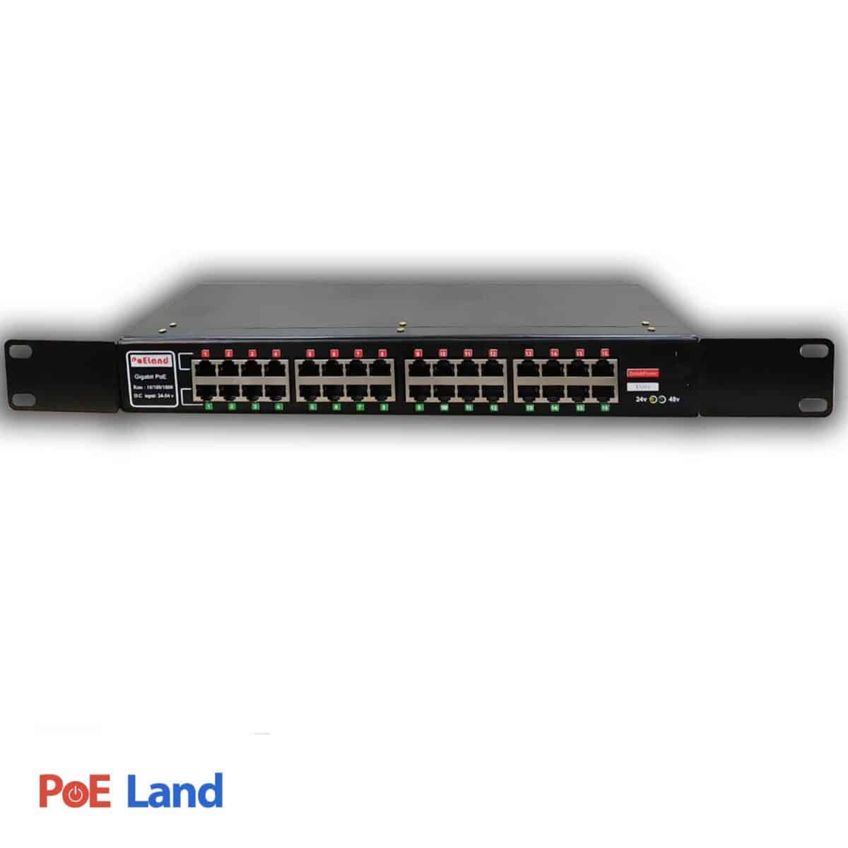 پچ پنل poe دارای 16 پورت گیگ